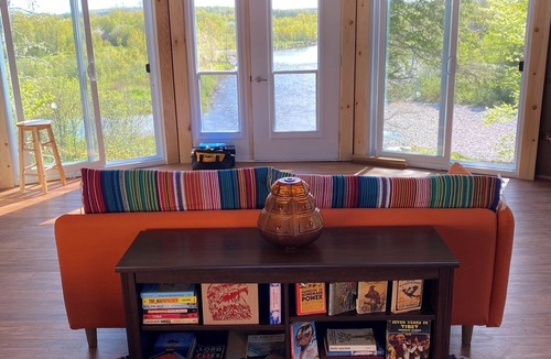 Boularderie RV Rental | Sky high yurt with amazing view of the river
