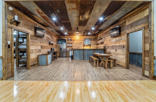 Pennington Cabin | Slab Creek Retreat Indoor Basketball Court Sleeps 36