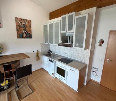 Wolnzach Apartment | Sleeping loft with balcony