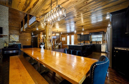 Broken Bow Cabin | Sleeps 24 * Luxe Pool Cabin Secluded w/Game Room