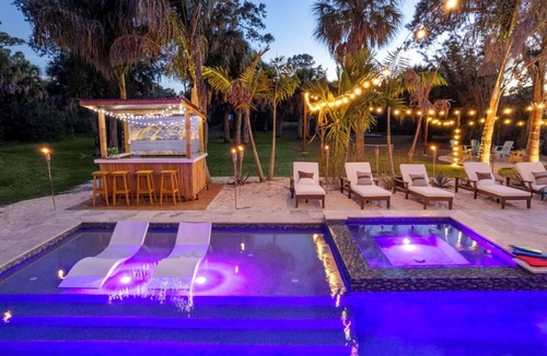 Tampa House | Sleeps 40! 13BR Heated Pool Waterfront Resort Spa