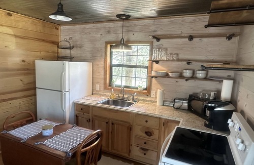 Quitman Cabin | Small Rustic Cabin Near Greers Ferry Lake w/1 Bedroom 1 Bath &Full Size Sofa bed