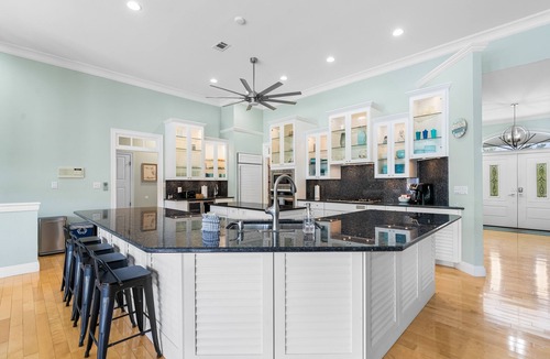 Gulf Breeze House | Snowbird-friendly waterfront home with private pool, elevator, boat dock, grill