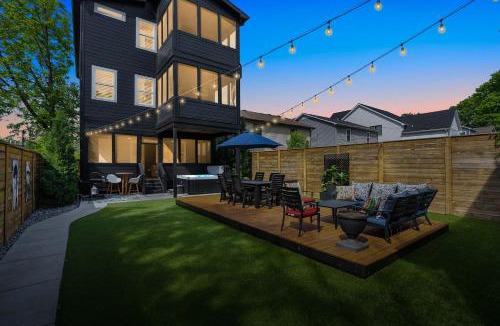 McFerrin Park House | Sophisticated Sanctuary Hot Tub Outdoor Haven