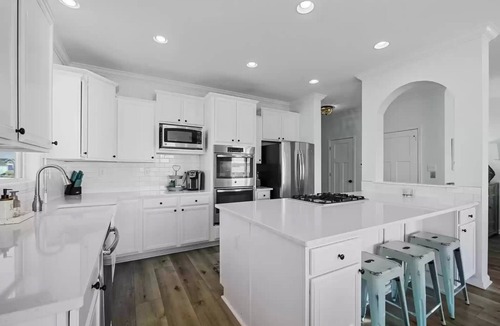 Topsail Beach House | Soundfront 4BR with Private Dock & Beach & Elevator. Walk to Town