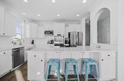 Topsail Beach House | Soundfront 4BR with Private Dock & Beach & Elevator. Walk to Town