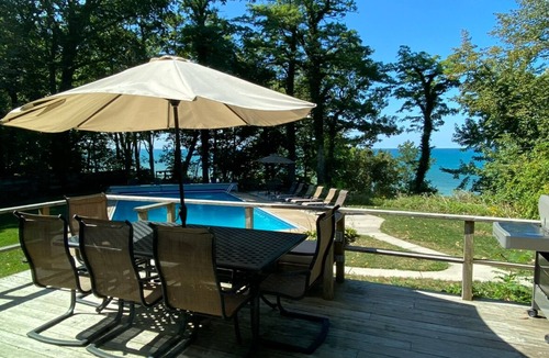 Lake Michigan Beach House | Spa House:On Lake Michigan w/Pool, Hot Tub, Sauna