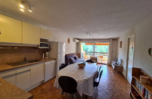 Argeles Plage Apartment | Spacious 2-BR Apartment, Pool View, 300m from Beach, A/C, Parking, Balcony, Elevator Access