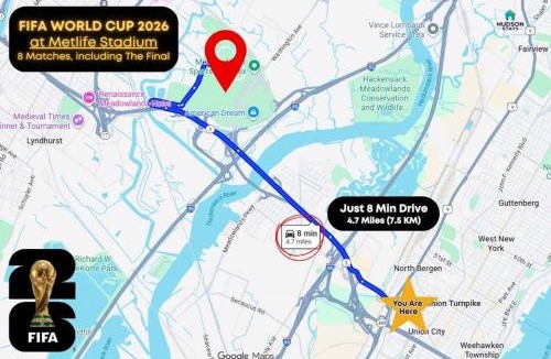 North Bergen Apartment | Spacious 2BR - 15m to Times Square - FREE Parking