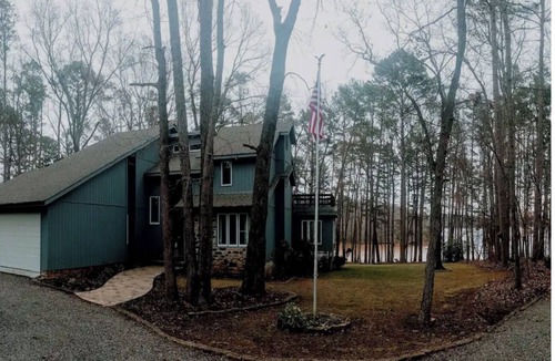 Merifield Acres House | Spacious 4BR wooded lakefront house, with dock, multiple decks & ample parking.