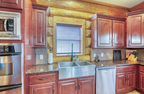 Marble Falls Cabin | Spacious 5-Acre Log Cabin | Pool, Hot Tub, Pets