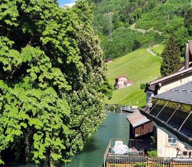 Schwanden Apartment | Spacious cellar studio surrounded by mountains and lake
