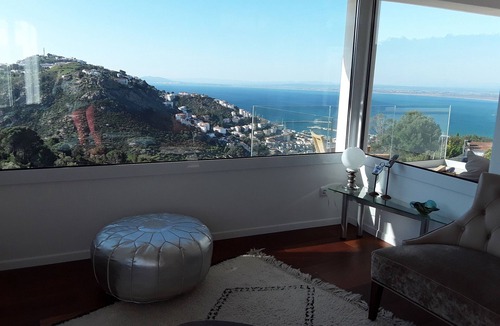 Roses Town Center Villa | Spacious designer villa with stunning sea and mountain views, pool and spa tub