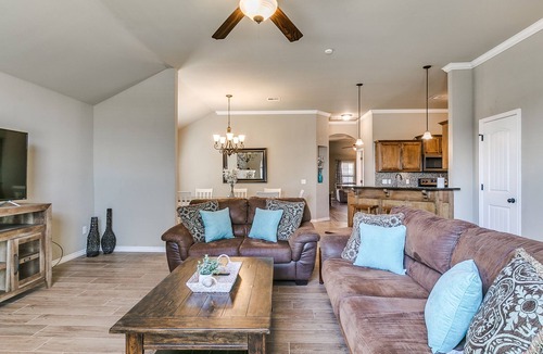 Edmond House | Spacious Edmond Home with Media Room and Fenced Yard