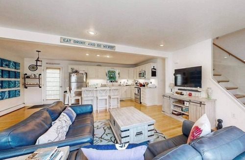 Oak Bluffs House | Spacious home in central location with beautiful patio, pool table, W/D, & AC
