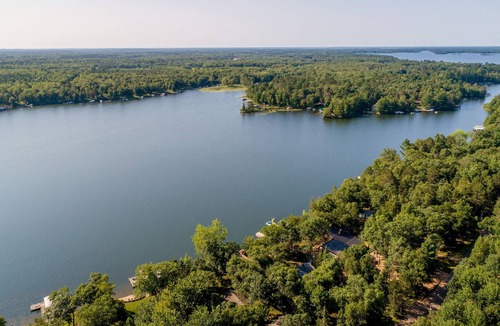 Crosslake Cabin | Spacious Lake Home w/panoramic views, fireplace, fire pit, beach
