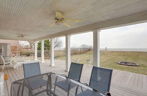 Woodland Beach Cottage | Spacious Lakefront House w/Backyard Fire Pit