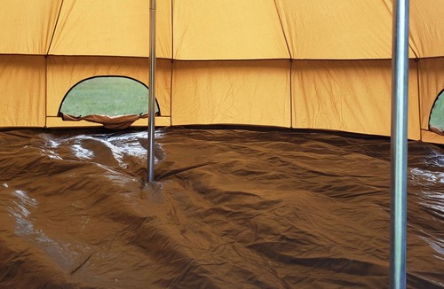 Dale RV Rental | Spacious luxury tent in quiet country setting.