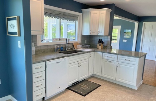 Searsport House | Spacious Oceanfront Home with Private Beach on Penobscot Bay