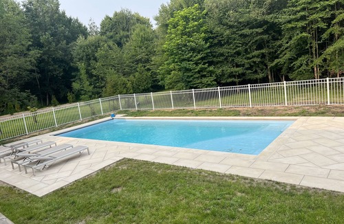 Harbert House | Spacious, pet-friendly home with a pool and hot tub. Mins from Warren Dunes
