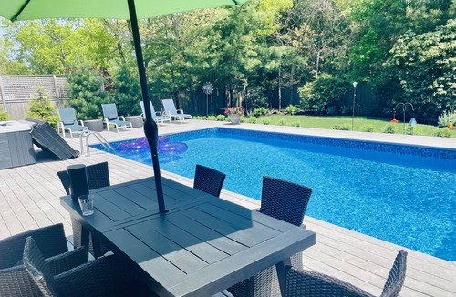 Westhampton Beach House | SPECIAL book now for 10% off! WHB Village 3 Brm Heated Pool, Hot Tub, Sleeps 8