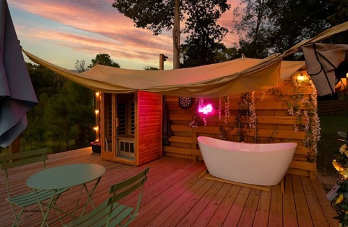 Coldspring House | Spectacular Scenery Awaits: Modern Tiny House with Sauna in Coldspring, TX