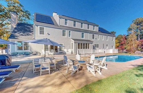 West Barnstable House | Sprawling dog-friendly lake estate with pool, patio, fire pit, games, & views
