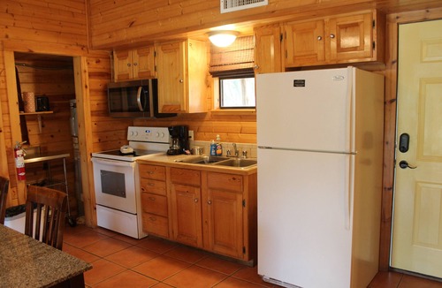 Leakey Cabin | Springs Cabin with water view, overlooking the beautiful Leakey Springs