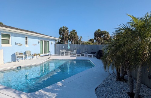Plaza Shores House | Steps from the beach with pool!