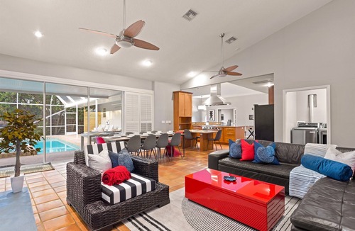 Trailer Estates House | Steps to IMG Golf! Heated Pool, Spa, Game Room!