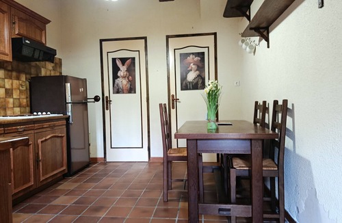 Saint-Fraimbault-de-Prieres Cottage | Stone house with lake view, fireplace, surrounding grassland