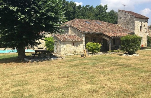 Saint-Caprais-de-Lerm House | Stone house with swimming pool