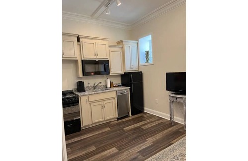 Tifton Apartment | Studio 3- Eclectic apartment with green space view