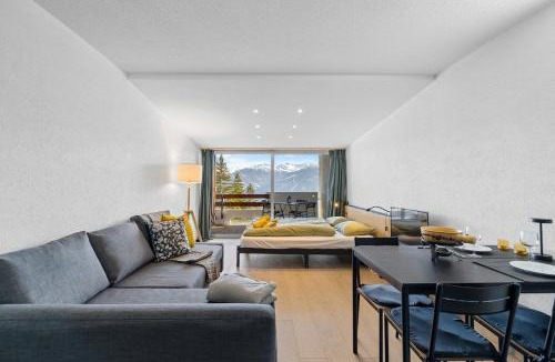Anzere Apartment | Studio avec balcon & vue dégagée, Anzère centre