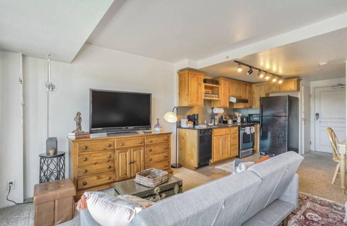 Central Colorado Springs Apartment | Studio balcony w bbq in Citywalk DT Lofts Colorado