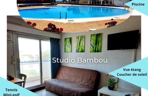 Le Barcares Apartment | Studio Bambou - Piscine - accès direct à la plage - Lydia Playa