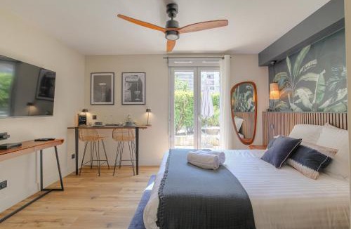 Villette Gare Apartment | Studio chic piscine, jardin et parking, Lyon 3