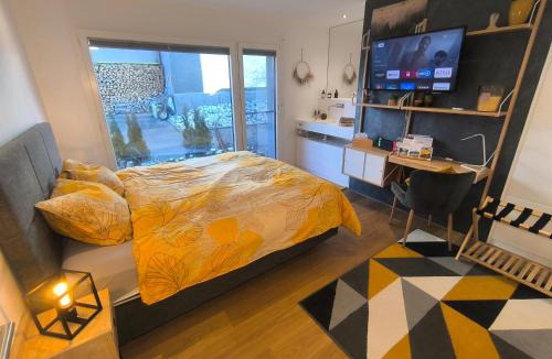 Hauteville House | Studio en Gruyère - Grande terrasse privée 50m2 et Jaccuzi optionnel