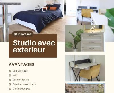 Saint-Sebastien-sur-Loire Apartment | Studio calme avec extérieur et entrée autonome