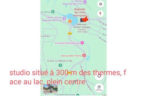 Bagnoles-de-l'Orne Apartment | Studio plein centre face au lac, cave vélo