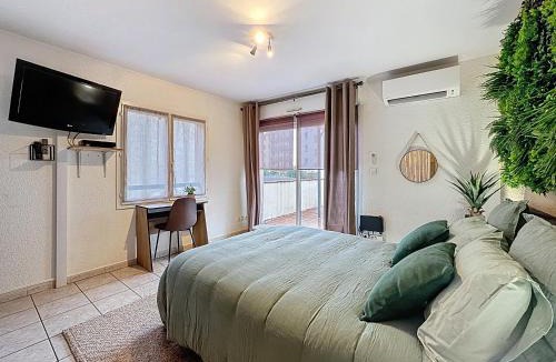 Tarbes Apartment | Studio romantique climatisé, terrasse XXL, hyper centre Tarbes, calme