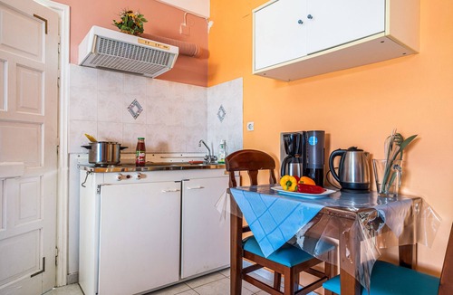 Vathy Apartment | Studio 'Veronis 1' with Sea View, Shared Pool & Wi-Fi