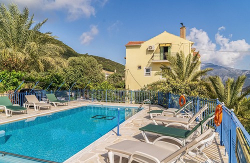 Vathy Apartment | Studio 'Veronis 1' with Sea View, Shared Pool & Wi-Fi