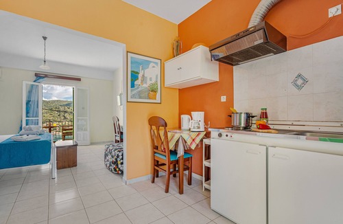 Vathy Apartment | Studio 'Veronis 2' with Sea View, Shared Pool & Wi-Fi