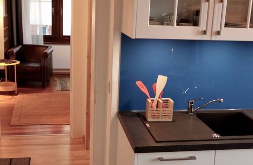 Oerlikon Apartment | Studio with double bed, kitchen and bathroom/WC