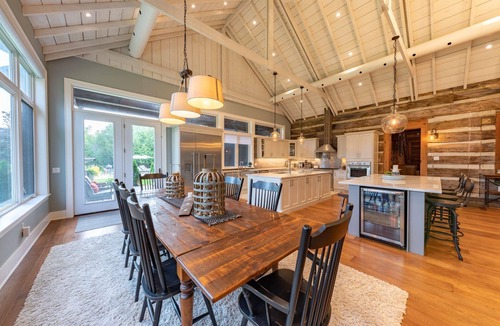 Glen Huron House | Stunning 6+ bdrm, 4 bath log cabin with spectacular large addition.
