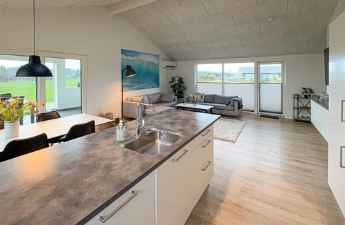 Skaven Strand House | Stunning home in Tarm with lake view