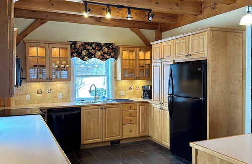 Alburg House | Stunning lakefront estate-sandy beach-family friendly-private dock-large lawn