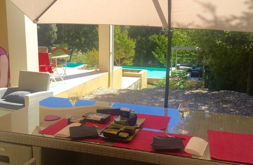 Sardan Villa | Stunning Mediterranean Villa with Waterfall Swimming pool a large garden.