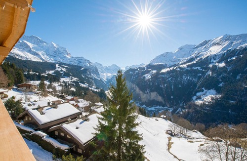 Wengen Apartment | Stunning views: Chalet Aberot Penthouse Staubbach